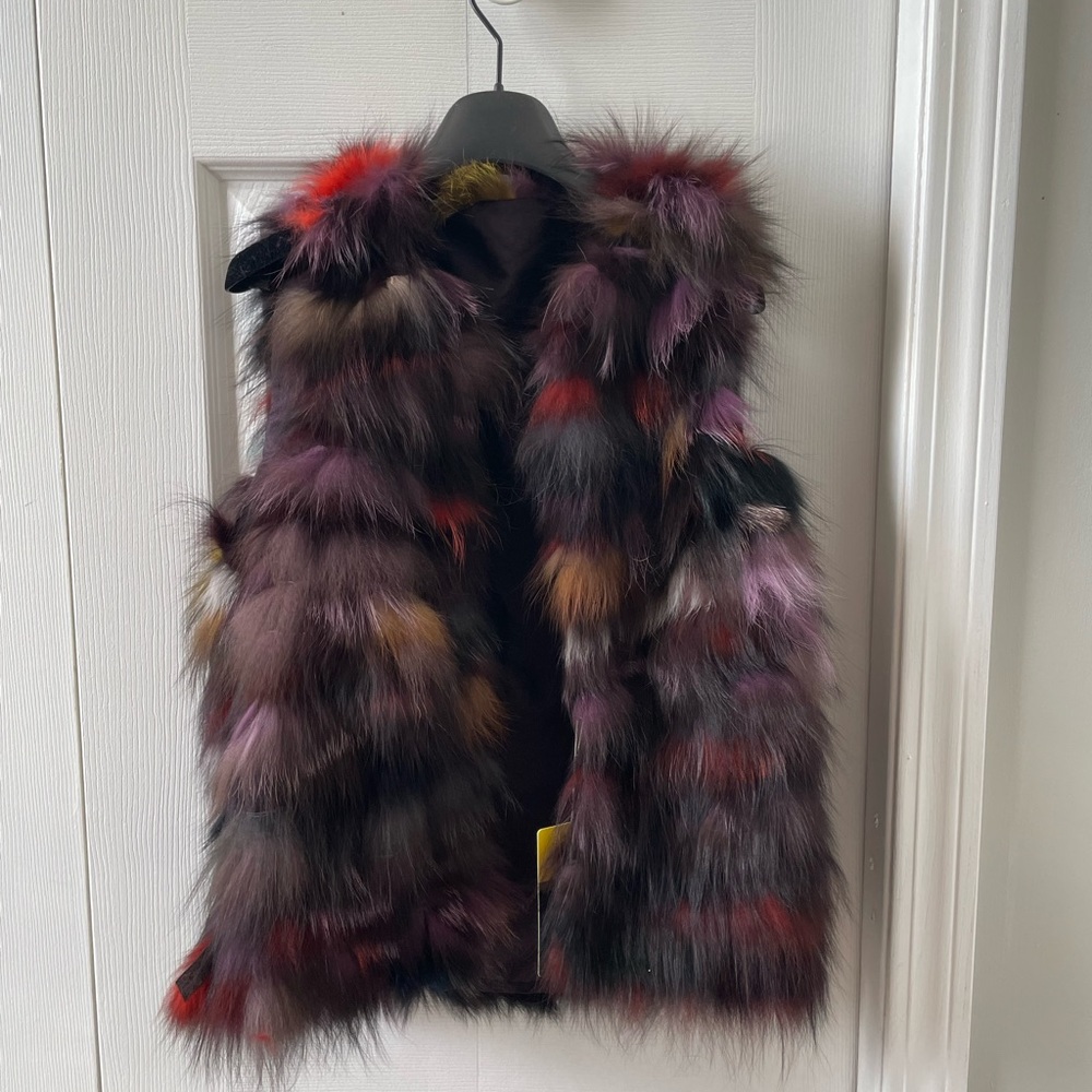 NWT Real raccoon fur vest